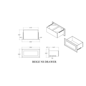 English Elm Ciara Beige Bedside Nightstand with Spacious Drawers and Modern Block Feet B201P501917