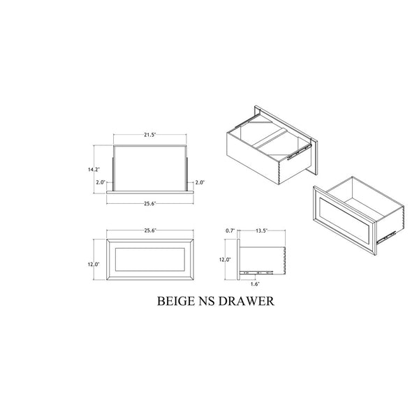 English Elm Ciara Beige Bedside Nightstand with Spacious Drawers and Modern Block Feet B201P501917
