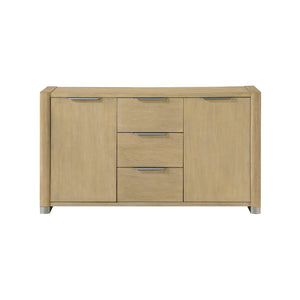English Elm Morgan Natural Finish Buffet with Three Drawers and Cabinet Storage for Dining Rooms B201P501921