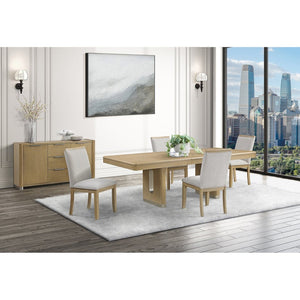 English Elm Morgan Natural Finish Buffet with Three Drawers and Cabinet Storage for Dining Rooms B201P501921