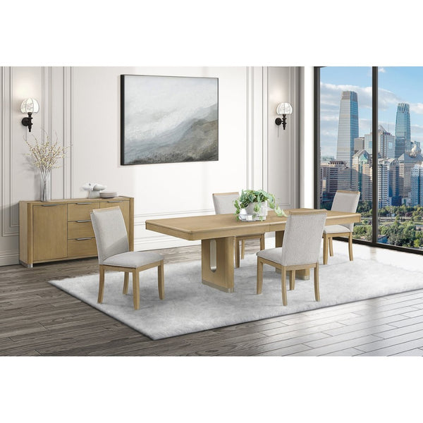 English Elm Morgan Natural Finish Buffet with Three Drawers and Cabinet Storage for Dining Rooms B201P501921