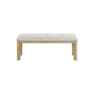 English Elm Morgan Tufted Upholstered Dining Bench with Natural Wood Frame for Farmhouse Seating B201P501922