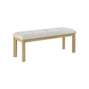English Elm Morgan Tufted Upholstered Dining Bench with Natural Wood Frame for Farmhouse Seating B201P501922