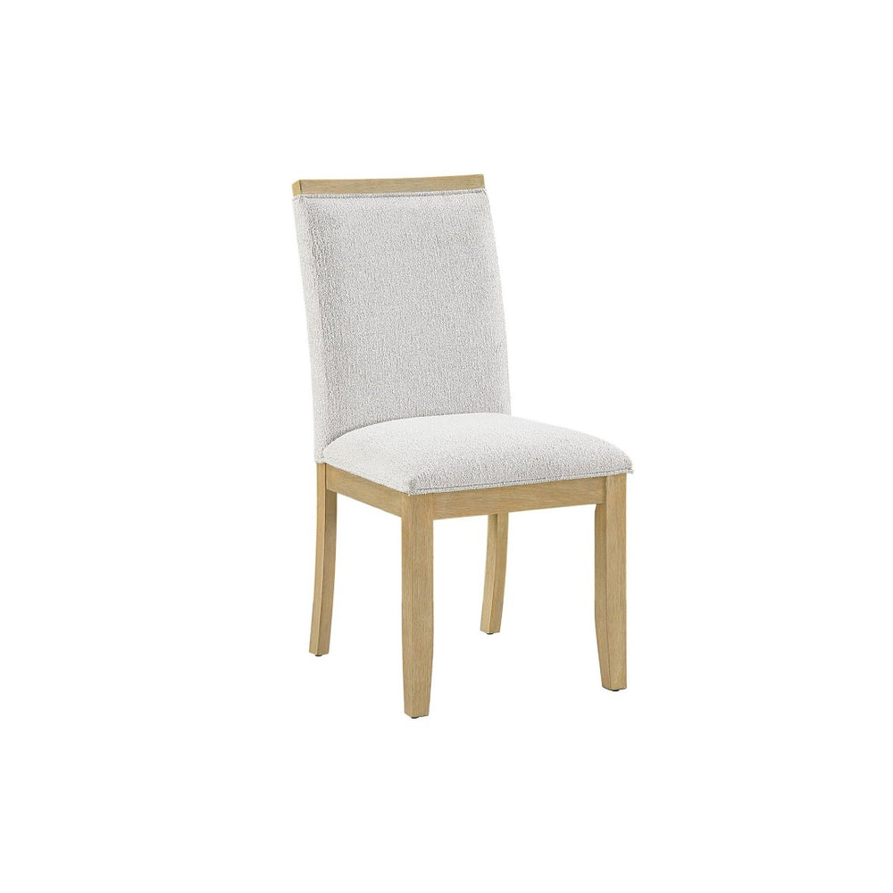 English Elm Morgan Natural Finish High Back Upholstered Dining Chairs Set of Two for Farmhouse Rooms B201P501923