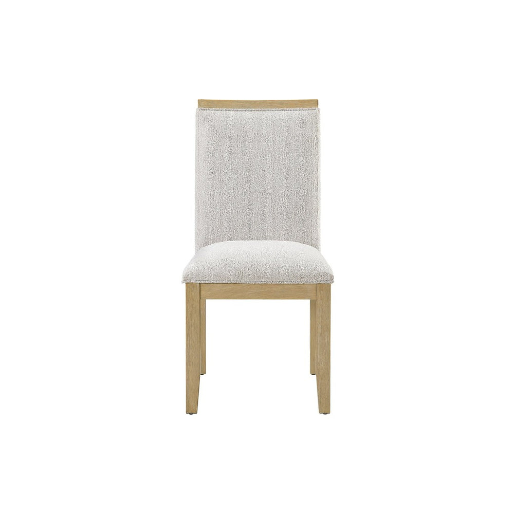 English Elm Morgan Natural Finish High Back Upholstered Dining Chairs Set of Two for Farmhouse Rooms B201P501923