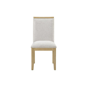 English Elm Morgan Natural Finish High Back Upholstered Dining Chairs Set of Two for Farmhouse Rooms B201P501923