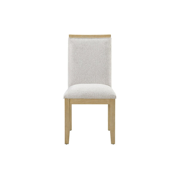 English Elm Morgan Natural Finish High Back Upholstered Dining Chairs Set of Two for Farmhouse Rooms B201P501923