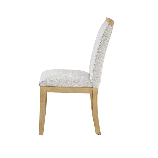 English Elm Morgan Natural Finish High Back Upholstered Dining Chairs Set of Two for Farmhouse Rooms B201P501923