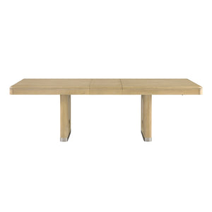 English Elm Morgan Wood Grain Dining Table with Butterfly Leaf Seats Six for Formal Gatherings B201P501924