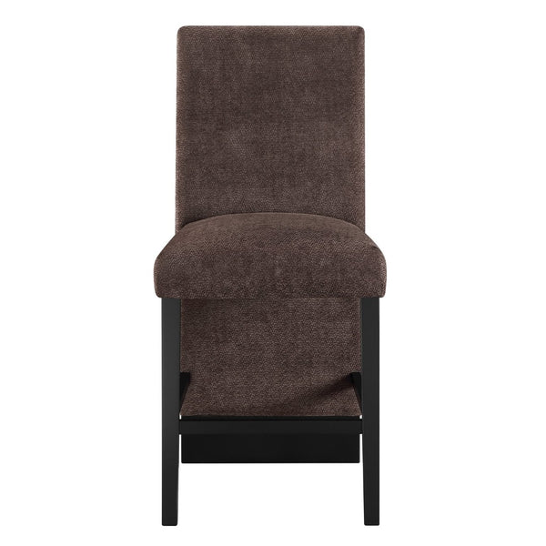 English Elm Miriam Brown Upholstered High Back Counter Height Dining Chairs Structured Set of 2 B201P501949