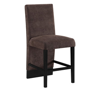 English Elm Miriam Brown Upholstered High Back Counter Height Dining Chairs Structured Set of 2 B201P501949