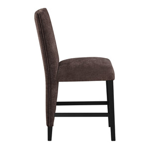 English Elm Miriam Brown Upholstered High Back Counter Height Dining Chairs Structured Set of 2 B201P501949