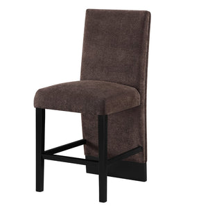 English Elm Miriam Brown Upholstered High Back Counter Height Dining Chairs Structured Set of 2 B201P501949