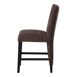 English Elm Miriam Brown Upholstered High Back Counter Height Dining Chairs Structured Set of 2 B201P501949