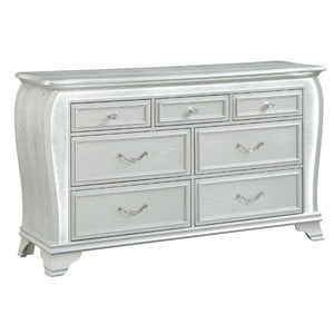English Elm Aurelia Six Drawer Silver Glitter Dresser with LED Lighting for Glam Bedrooms B201P547175