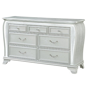 English Elm Aurelia Six Drawer Silver Glitter Dresser with LED Lighting for Glam Bedrooms B201P547175