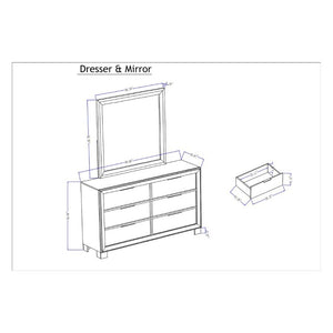 English Elm Callisie Six Drawer Wide Dresser Washed Wood Finish with Silver Bar Pulls Bedroom B201P547188
