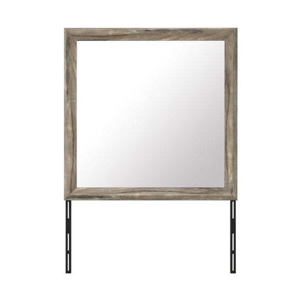 English Elm Callisie Square Dresser Mirror Warm Brown Wood Frame for Bedroom Wall Decor B201P547195