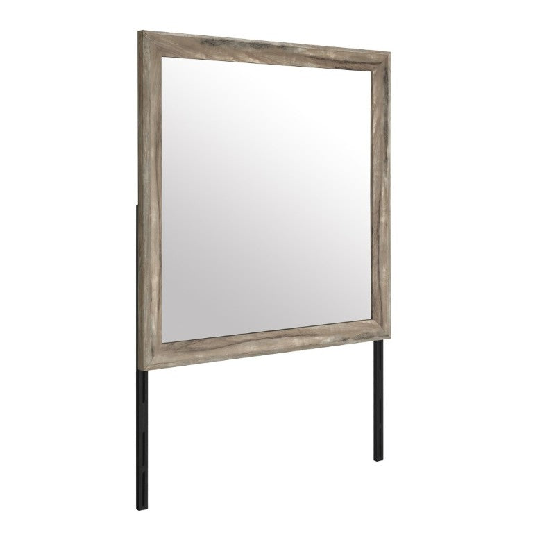 English Elm Callisie Square Dresser Mirror Warm Brown Wood Frame for Bedroom Wall Decor B201P547195