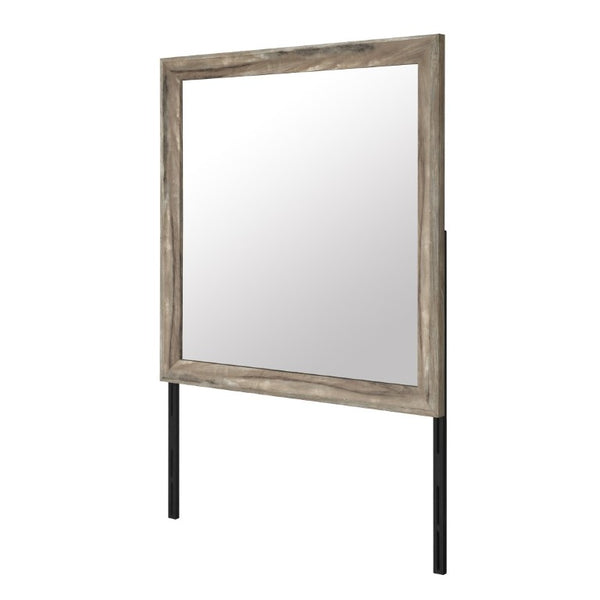 English Elm Callisie Square Dresser Mirror Warm Brown Wood Frame for Bedroom Wall Decor B201P547195