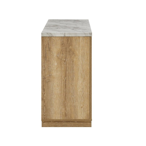 English Elm Stacey Faux Marble Buffet with Four Drawers and Concealed Cabinet Storage B201P547231