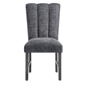 English Elm Dark Charcoal Transitional Dining Chair Set of Two with Padded Seat and Back Support B201P548166
