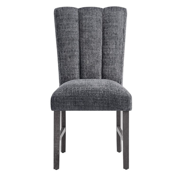 English Elm Dark Charcoal Transitional Dining Chair Set of Two with Padded Seat and Back Support B201P548166