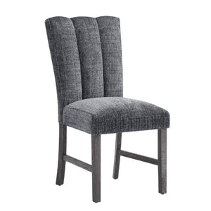English Elm Dark Charcoal Transitional Dining Chair Set of Two with Padded Seat and Back Support B201P548166