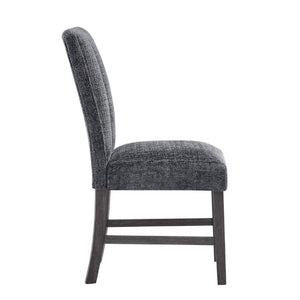 English Elm Dark Charcoal Transitional Dining Chair Set of Two with Padded Seat and Back Support B201P548166