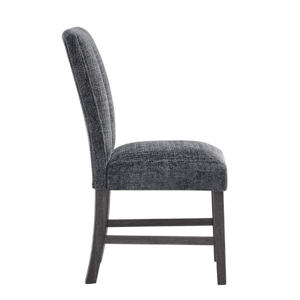 English Elm Dark Charcoal Transitional Dining Chair Set of Two with Padded Seat and Back Support B201P548166