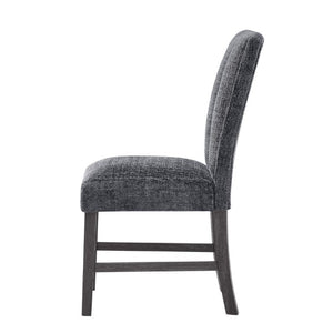 English Elm Dark Charcoal Transitional Dining Chair Set of Two with Padded Seat and Back Support B201P548166