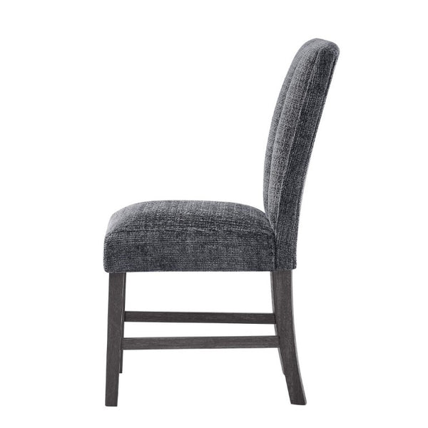 English Elm Dark Charcoal Transitional Dining Chair Set of Two with Padded Seat and Back Support B201P548166