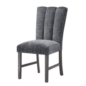 English Elm Dark Charcoal Transitional Dining Chair Set of Two with Padded Seat and Back Support B201P548166