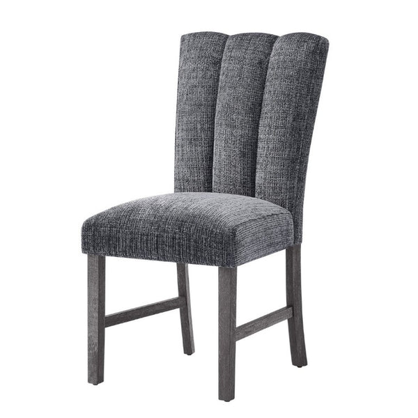 English Elm Dark Charcoal Transitional Dining Chair Set of Two with Padded Seat and Back Support B201P548166