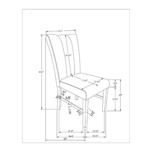 English Elm Dark Charcoal Transitional Dining Chair Set of Two with Padded Seat and Back Support B201P548166