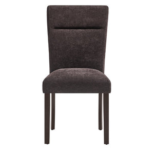 English Elm Dark Brown Transitional Dining Chair Set of Two with Padded Seat and Lumbar Back B201P548193