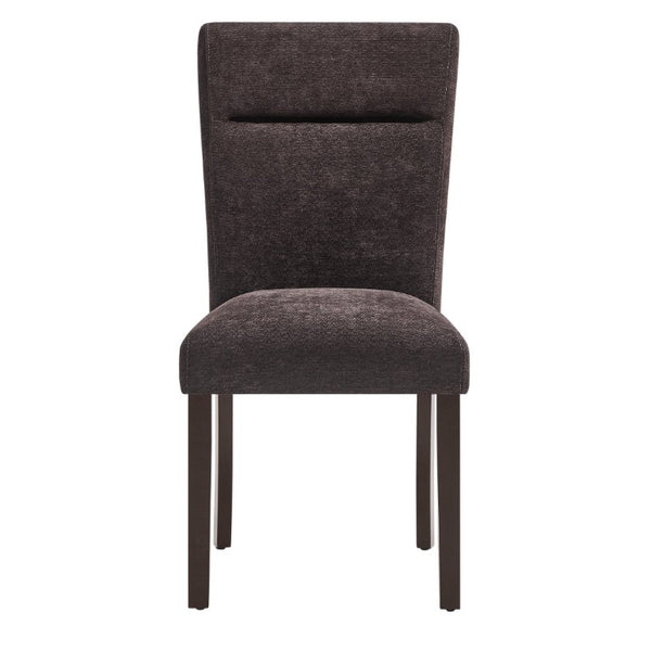 English Elm Dark Brown Transitional Dining Chair Set of Two with Padded Seat and Lumbar Back B201P548193