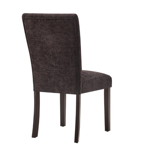 English Elm Dark Brown Transitional Dining Chair Set of Two with Padded Seat and Lumbar Back B201P548193