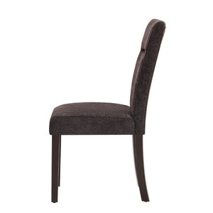 English Elm Dark Brown Transitional Dining Chair Set of Two with Padded Seat and Lumbar Back B201P548193