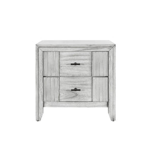 English Elm Eleanor Gray Wash Wood Nightstand with Matte Black Handles for Modern Bedrooms B201P548965