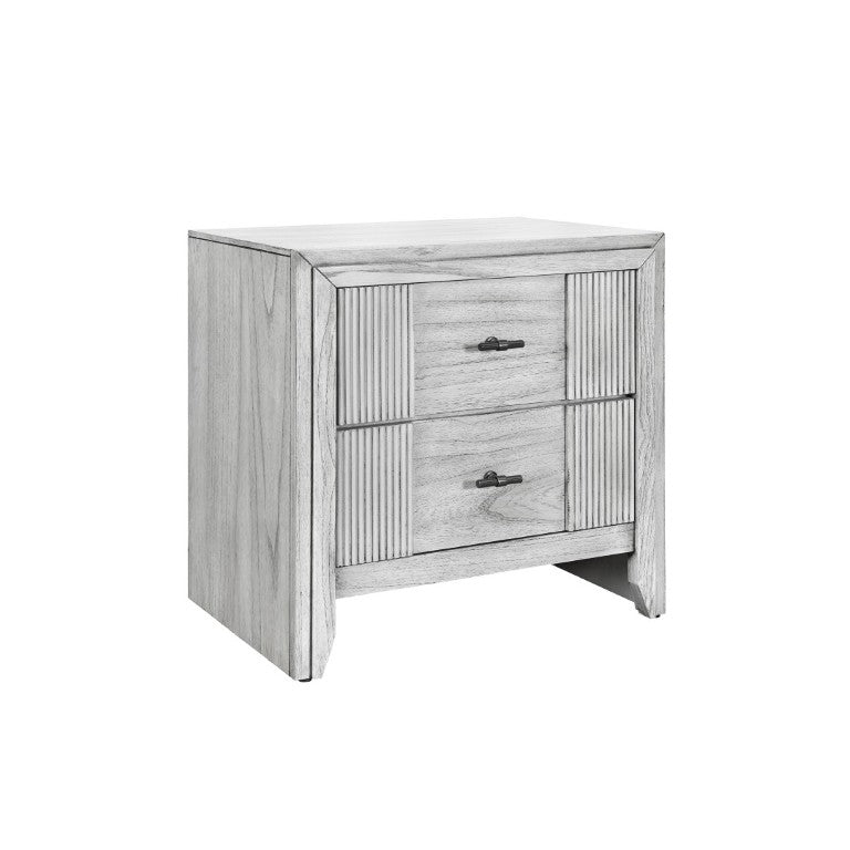 English Elm Eleanor Gray Wash Wood Nightstand with Matte Black Handles for Modern Bedrooms B201P548965