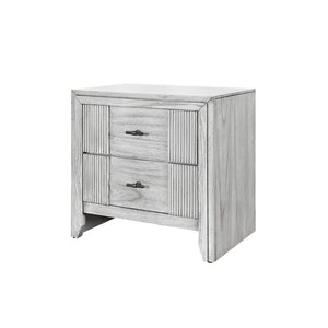 English Elm Eleanor Gray Wash Wood Nightstand with Matte Black Handles for Modern Bedrooms B201P548965