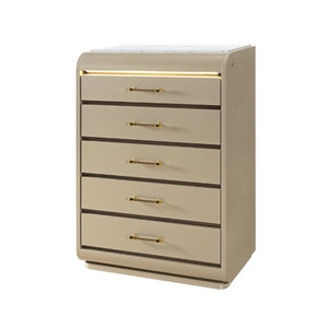 English Elm Gigi Five Drawer Chest with Faux Marble Top LED Lighting and Acrylic Bar Handles B201P548980