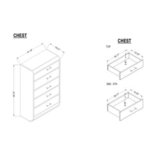English Elm Gigi Five Drawer Chest with Faux Marble Top LED Lighting and Acrylic Bar Handles B201P548980