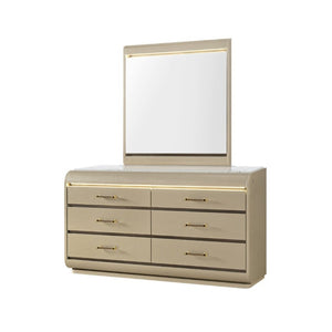English Elm Gigi Gold Frame Dresser Mirror with Built in LED Lights for Bedroom Vanity B201P548984