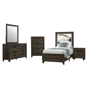 English Elm Harry Brown Five Drawer Tall Chest Solid Wood Contemporary Bedroom Storage B201P549000