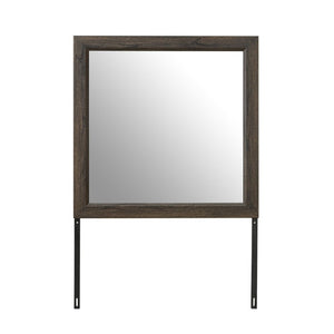English Elm Harry Brown Square Dresser Mirror with Rich Wood Frame for Traditional Bedroom Decor B201P549002