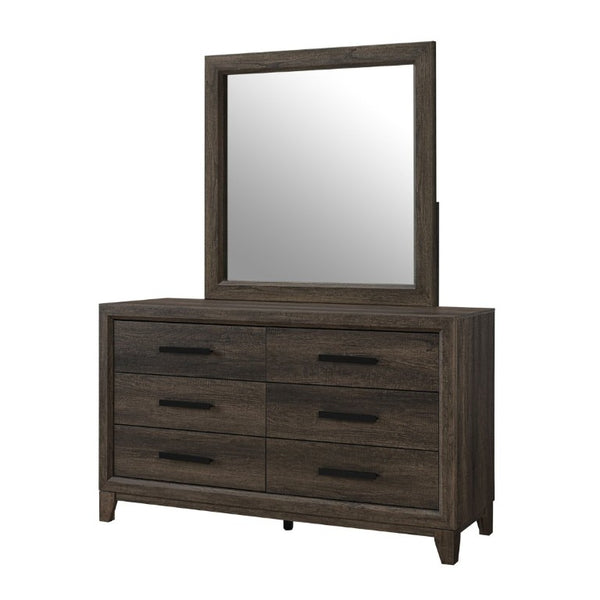 English Elm Harry Brown Square Dresser Mirror with Rich Wood Frame for Traditional Bedroom Decor B201P549002
