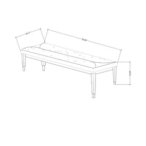 English Elm Louden Upholstered Bedroom Bench with Tapered Legs for Modern Entryway Decor B201P549018