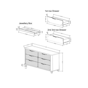 English Elm Louden Six Drawer Dresser Matte Black Solid Wood Bedroom Storage with Rounded Fronts B201P549747